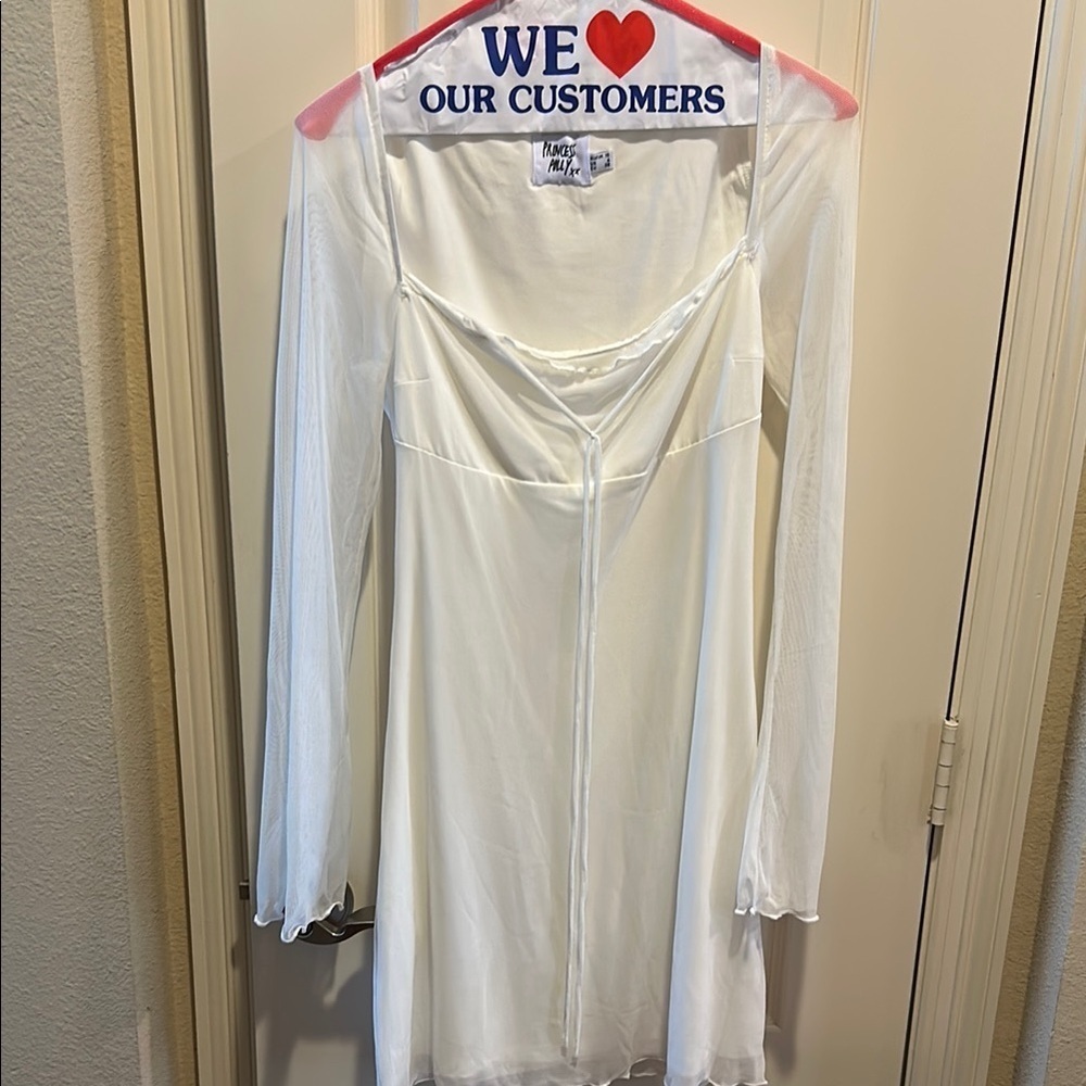 Princess Polly White Long Sleeve Dress